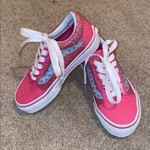 girls pink glitter vans